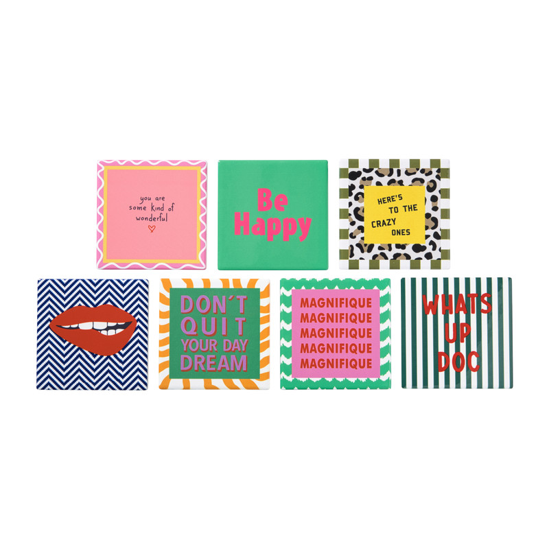 Siertegel kind of wonderful - multikleur - 10x10x0.5 cm