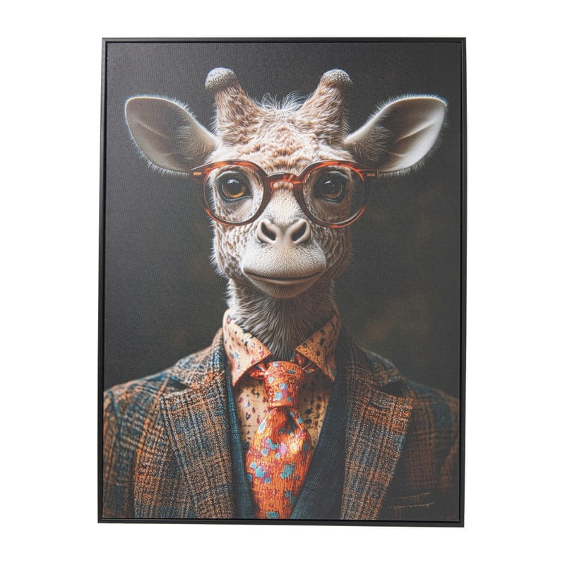 Xenos Poster met lijst giraffe - 45x60 cm