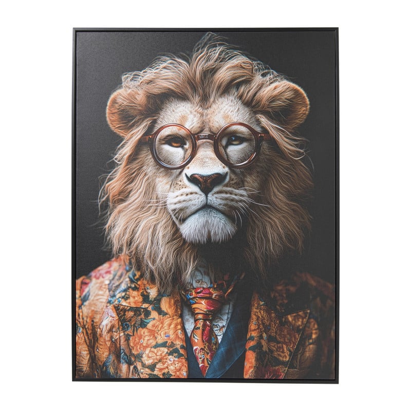 Xenos Poster met lijst leeuw - 45x60 cm