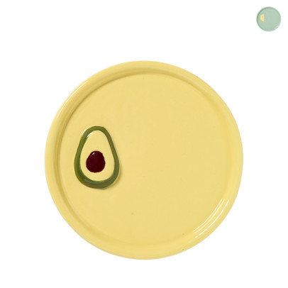 Decoratie schaaltje avocado/citroen - ø10x1.8 cm - diverse varianten
