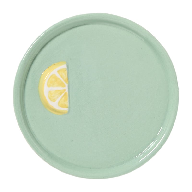 Decoratie schaaltje avocado/citroen - ø10x1.8 cm - diverse varianten