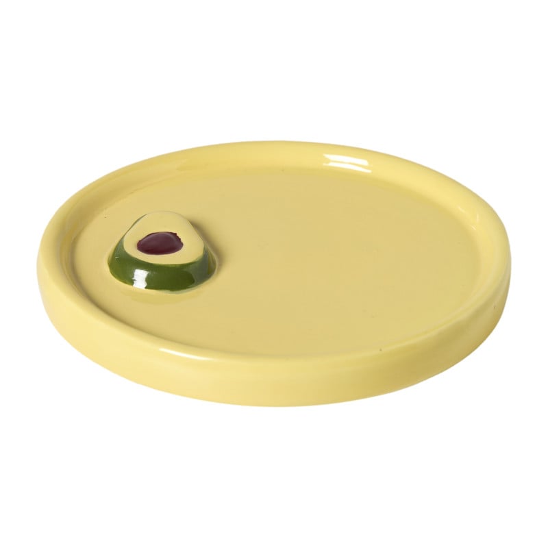 Decoratie schaaltje avocado/citroen - ø10x1.8 cm - diverse varianten