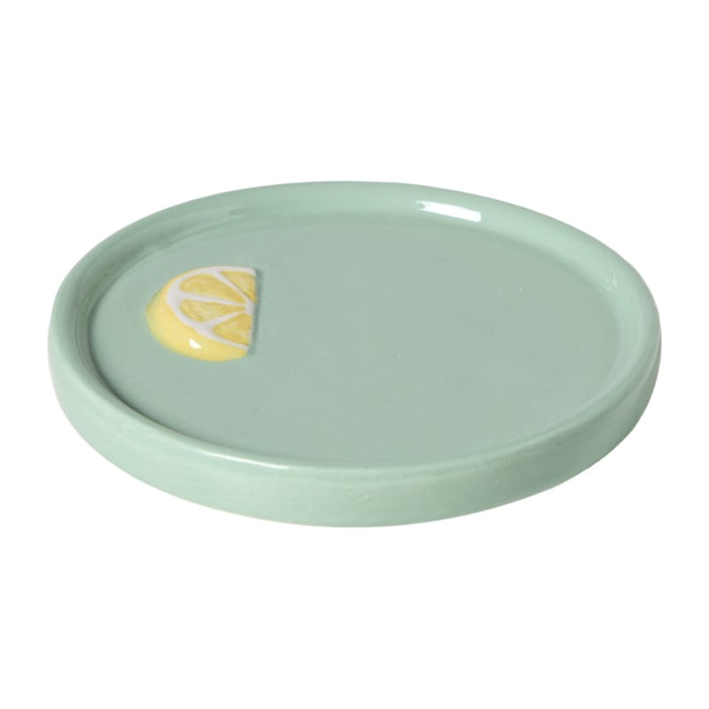 Decoratie schaaltje avocado/citroen - ø10x1.8 cm - diverse varianten