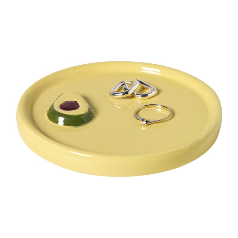 Decoratie schaaltje avocado/citroen - ø10x1.8 cm - diverse varianten