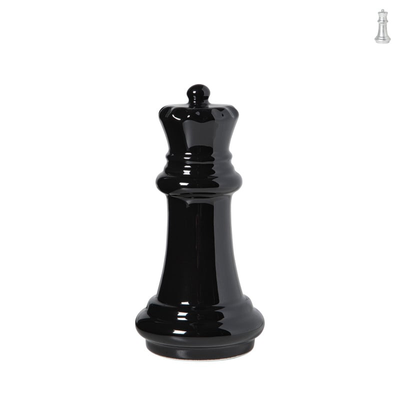 Beeldje schaakstuk - zwart/zilverkleurig - diverse varianten