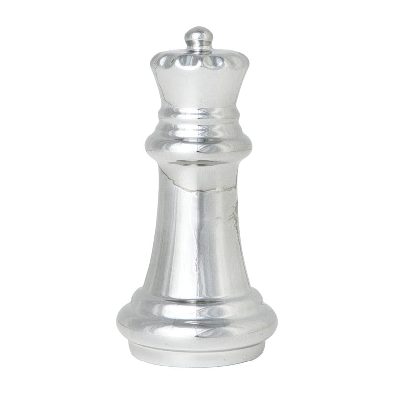 Beeldje schaakstuk - zwart/zilverkleurig - diverse varianten