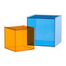 Decoratiebox acryl - oranje/blauw - set van 2
