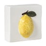 Siertegel citroen - geel/wit - 10.2x10.2x5.1 cm