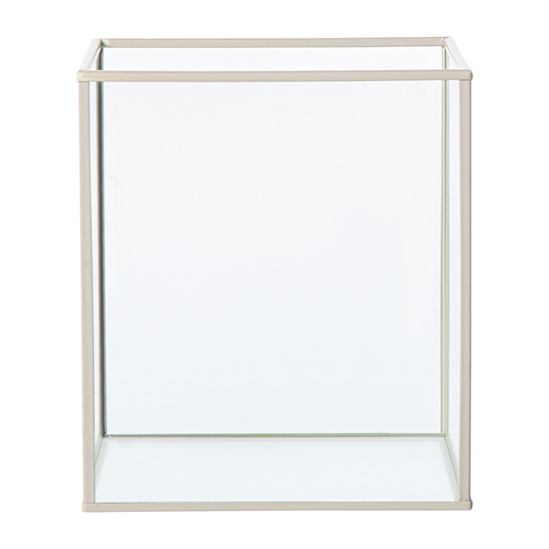 Deco box klein - beige - 18x16x16 cm