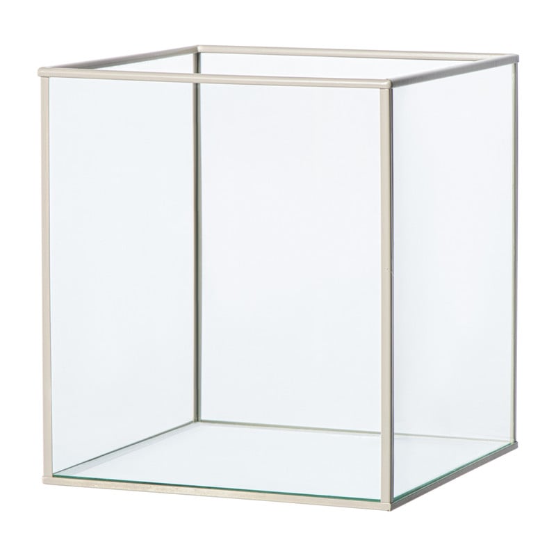 Deco box groot - beige - 20x16x16 cm