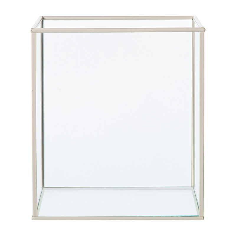 Deco box groot - beige - 20x16x16 cm