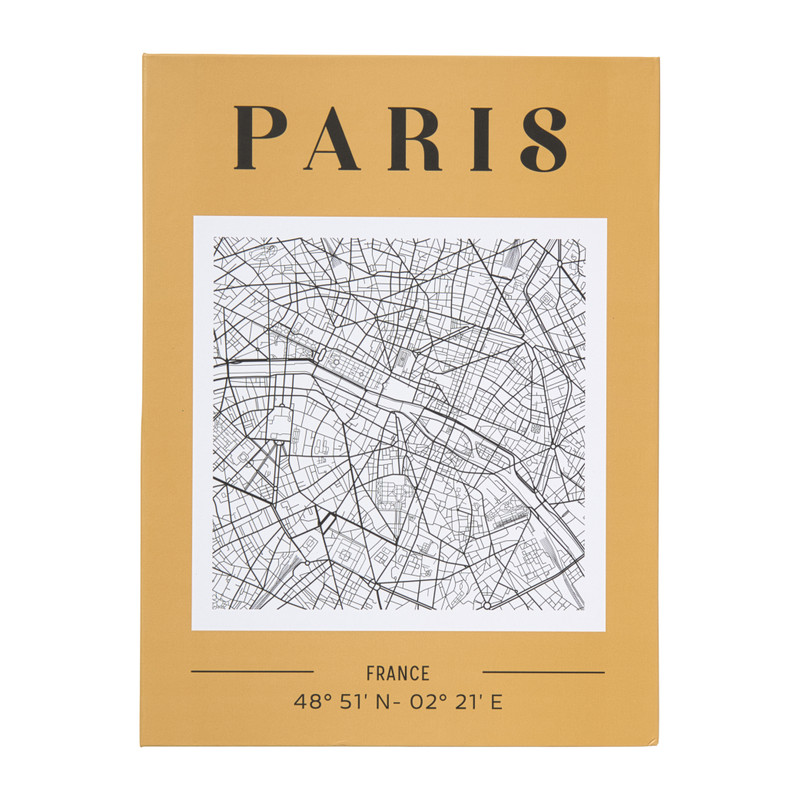 Opbergboek cities Paris - geel - 2.7x16.5x22 cm