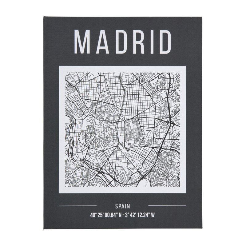 Opbergboek cities Madrid - grijs - 2.7x16.5x22 cm