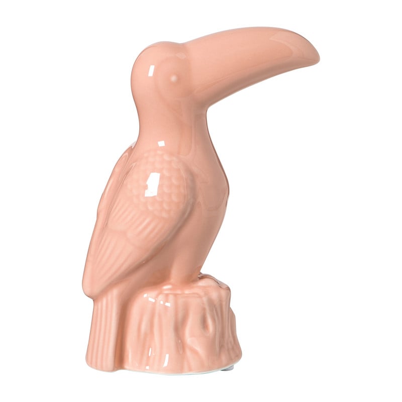 Decoratie toekan - groen/roze - 16.5x11.5x6.5 cm - diverse varianten