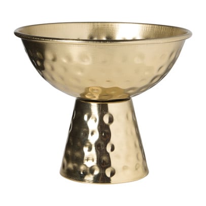 Schaal op voet - goudkleurig - 16.5x14x8.5 cm 