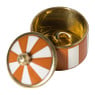 Opbergdoosje circus klein - oranje/wit - ø4.8x3.5 cm 