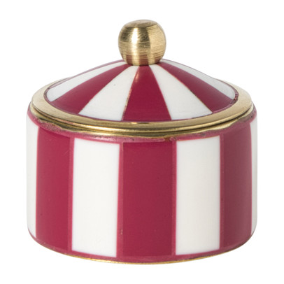 Opbergdoosje circus klein - rood/wit - ø4.8x3.5 cm  