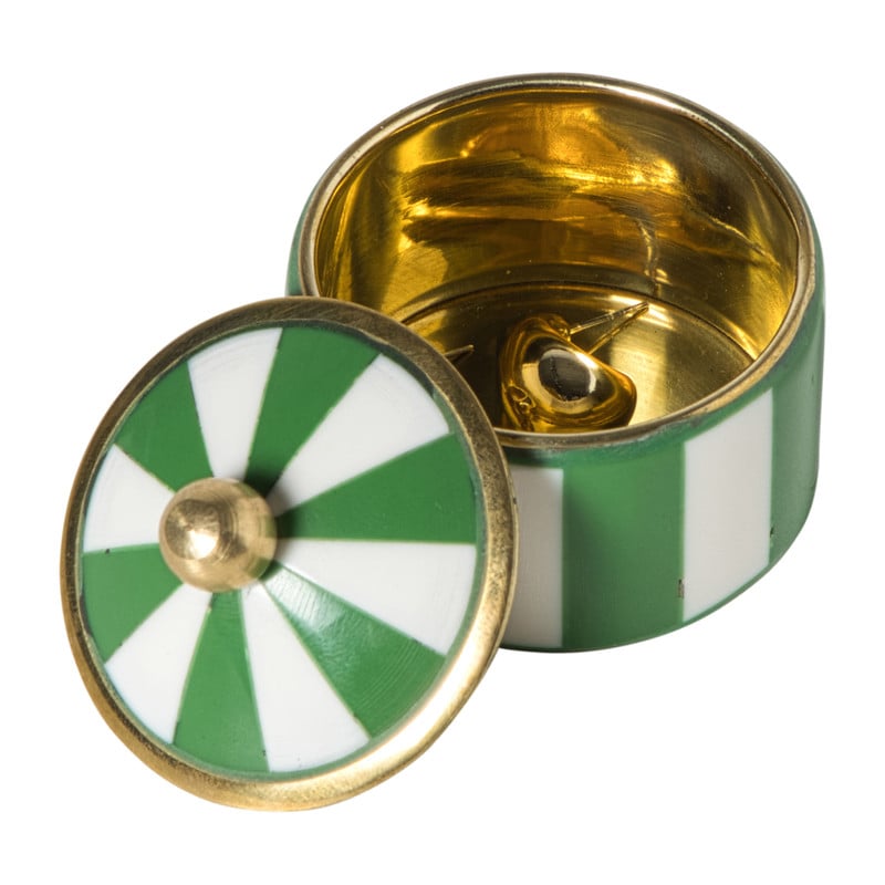 Opbergdoosje circus klein - rood/wit - ø4.8x3.5 cm  