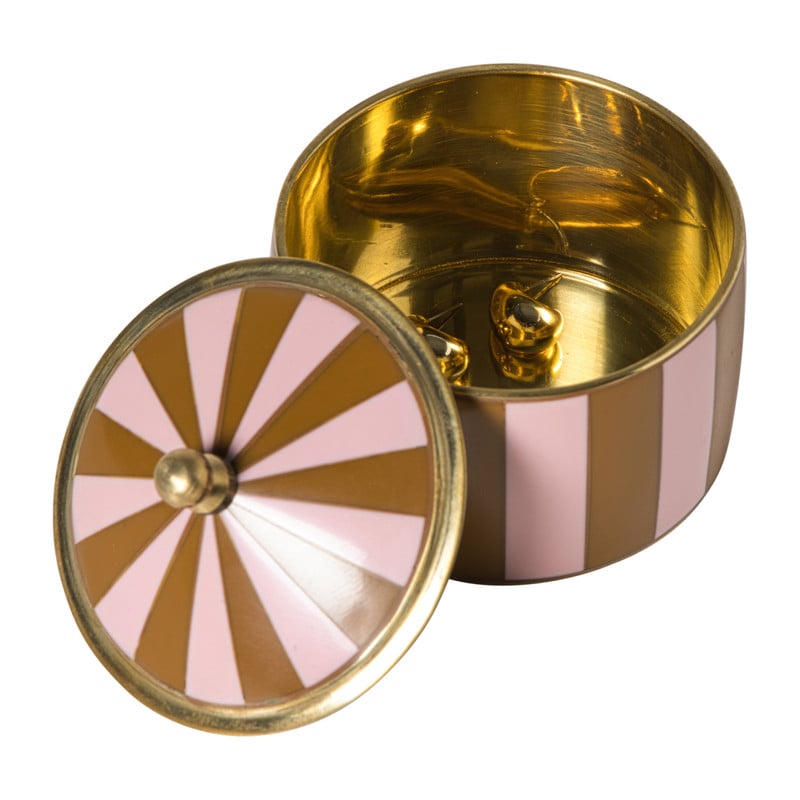 Opbergdoosje circus groot - roze/bruin - ø8x7 cm