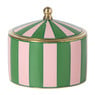Opbergdoosje circus groot - roze/groen - ø8x7 cm