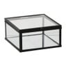 Zwart box glas klein - zwart/transparant - 5x10x10 cm