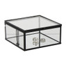 Zwart box glas groot - zwart/transparant - 6x14x14 cm