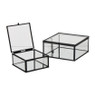 Zwart box glas groot - zwart/transparant - 6x14x14 cm