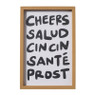 Poster cheers salud - wit/groen - 30x20 cm