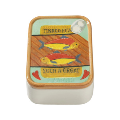 Potje tinned fish - multikleur - 4.8x13.3x12.4 cm