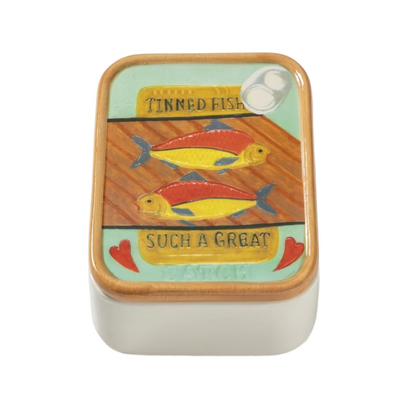 Potje tinned fish - multikleur - 4.8x13.3x12.4 cm