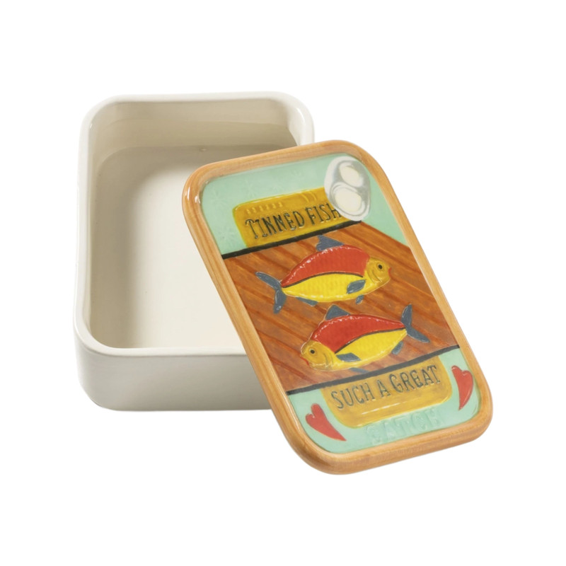 Potje tinned fish - multikleur - 4.8x13.3x12.4 cm