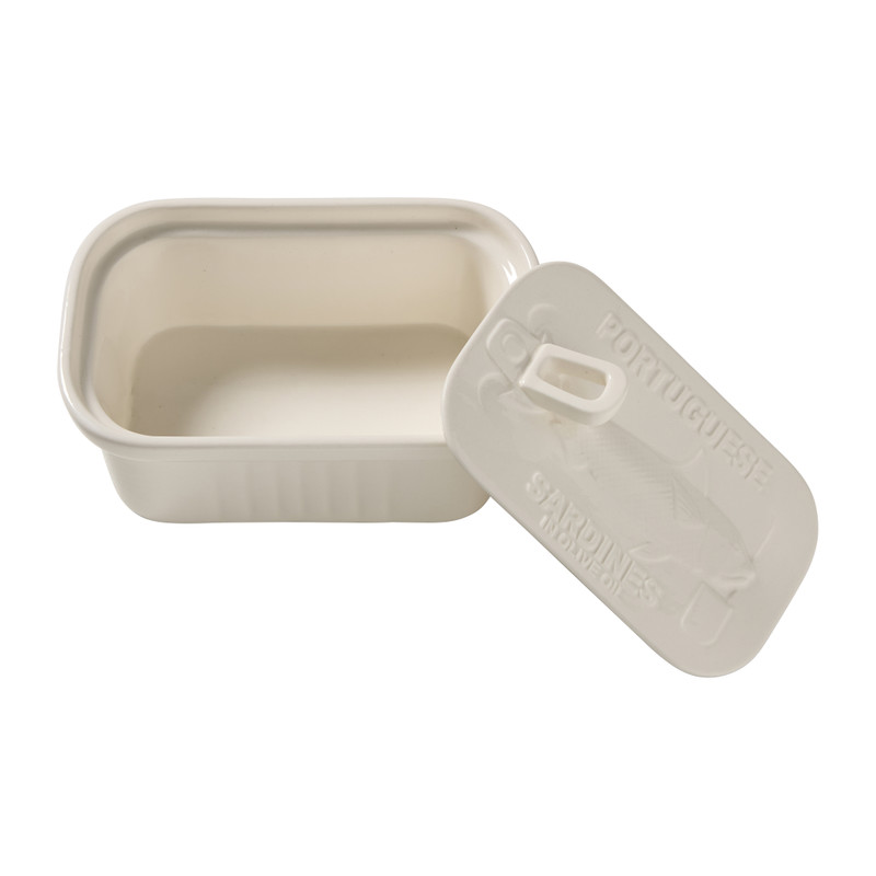 Sardienblikje - wit - 6.5x13x9.2 cm