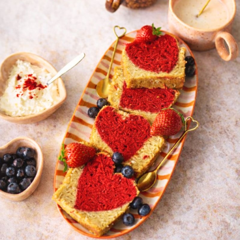 Plateau ovaal met print - oranje/paars - 3x31.5x15.5 cm