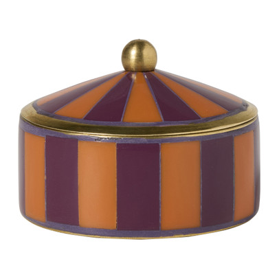 Opbergdoosje middel - paars/oranje - ø7x4 cm