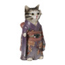 Beeldje kat in kimono - paars - 22x11x9 cm