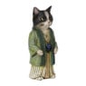 Beeldje kat in kimono - groen - 22x11x9 cm