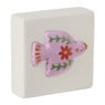 Siertegel vredesduif - wit/roze - 10x10x5 cm