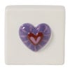 Siertegel hart - wit/paars - 10x10x5 cm
