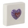 Siertegel hart - wit/paars - 10x10x5 cm