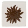 Siertegel zon - wit/bruin - 10x10x5 cm
