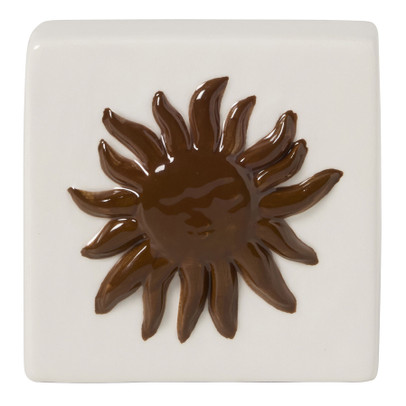 Siertegel hart - wit/bruin - 10x10x5 cm