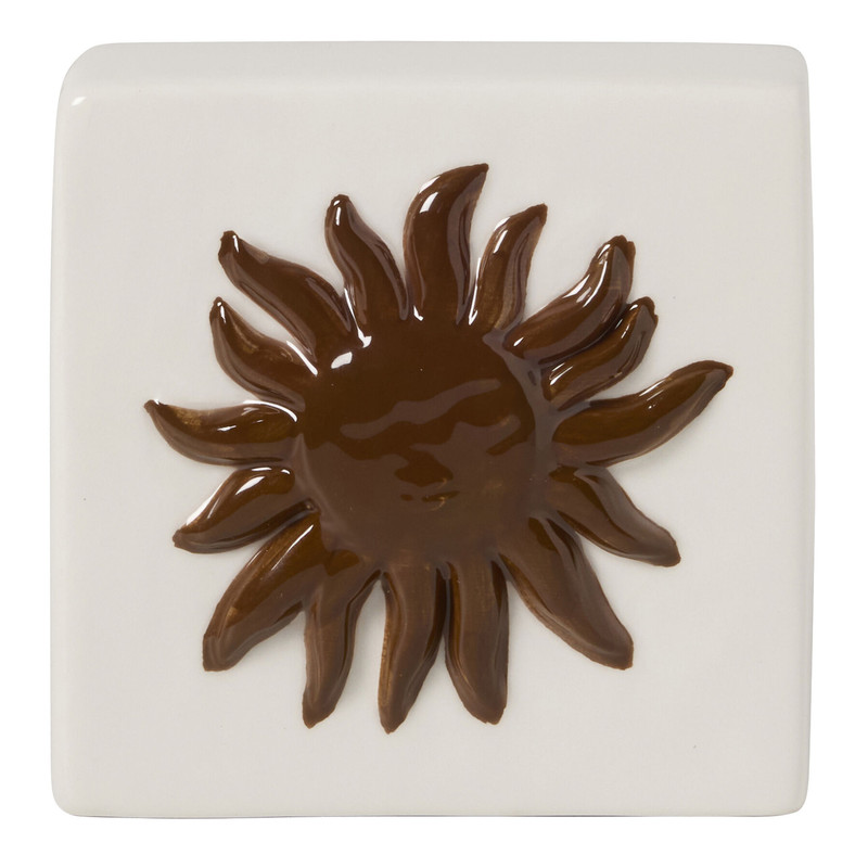 Siertegel hart - wit/bruin - 10x10x5 cm