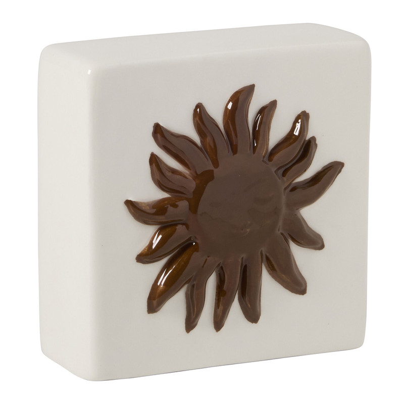 Siertegel hart - wit/bruin - 10x10x5 cm