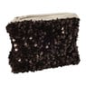 Opbergtasje pailletten - donkerbruin - 10.5x16.5 cm
