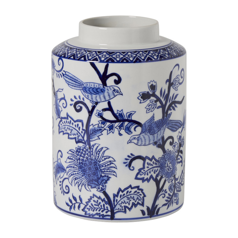 Decoratie pot - blauw - ø15.5x24 cm