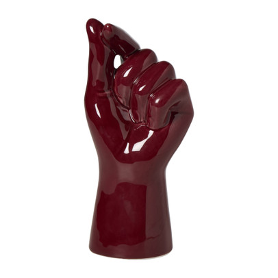 Handsculptuur hartje - bruin - 9x8x20 cm