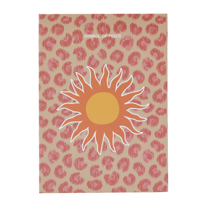 Opbergboek zon - roze/beige - 3.7x25x18 cm