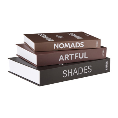 Opbergboeken shades - bruin - set van 3