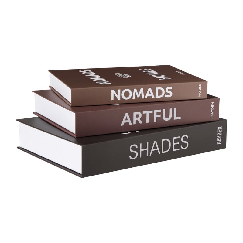 Opbergboeken shades - bruin - set van 3