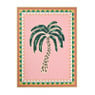 Poster met houten lijst palmboom - multikleur - 30x40 cm
